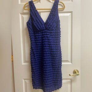 Roulette Elegant Blue Ruffle Dress Size 10
